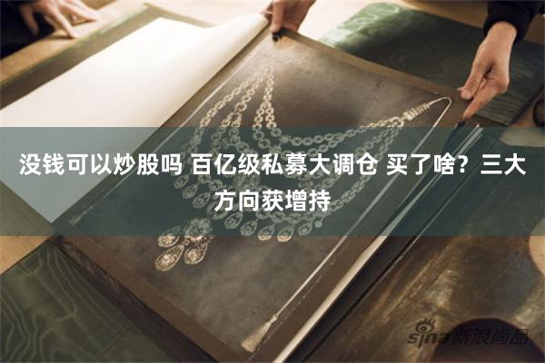 没钱可以炒股吗 百亿级私募大调仓 买了啥？三大方向获增持