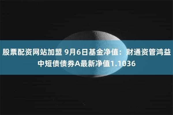 股票配资网站加盟 9月6日基金净值：财通资管鸿益中短债债券A最新净值1.1036